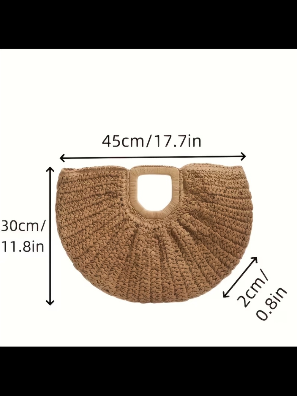 Affordable Fashion Finds Woven Half-Moon Tote in Tan - Picture 5 of 5